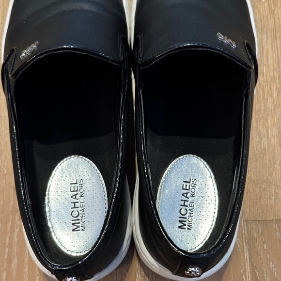 Michael Kors Black Leather Slip-On Loafers - Picture 9 of 11